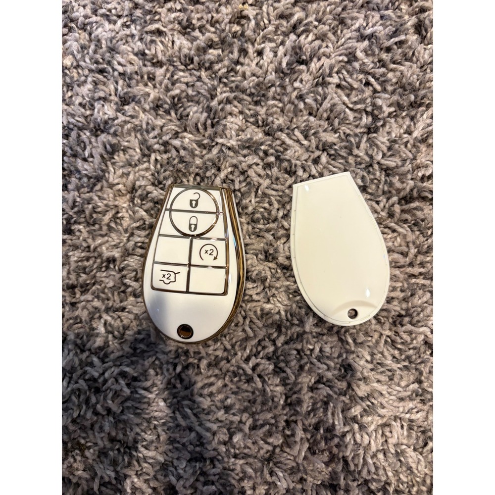 ORCAS White Gold TPU Key Fob Cover for Dodge Jeep Chrysler 2 3 4 5 Button Remote